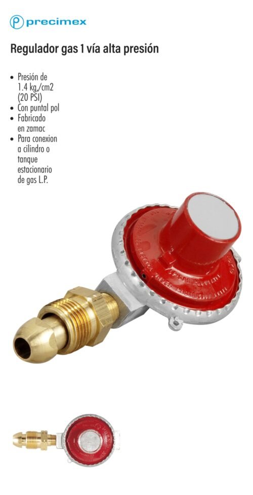 Regulador gas 1 via alta presión