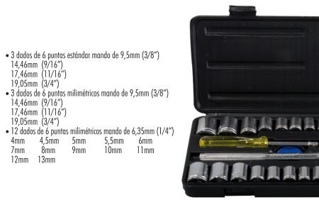 Dados 40 pzs. con matraca