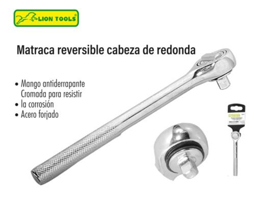 Matraca reversible cabeza redonda