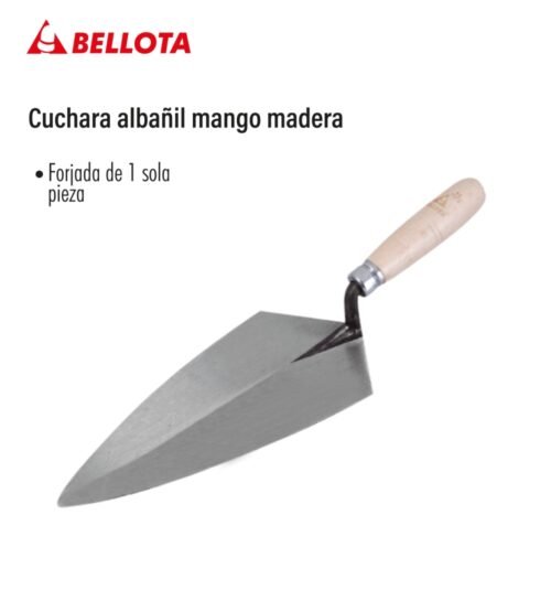 Cuchara albañil mango madera