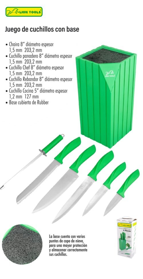 Juego de cuchillos con base de 6 piezas