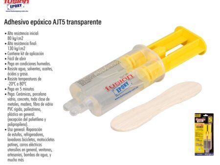 Adhesivo epóxico ajt5 tranparente