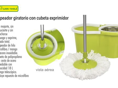 Trapeador giratorio con cubeta exprimidor