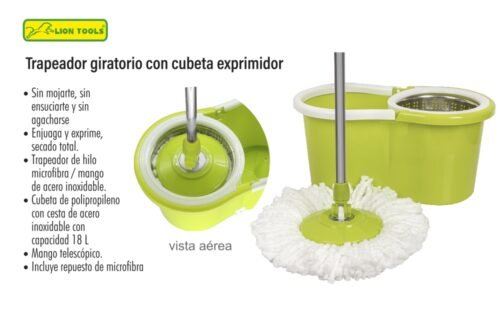 Trapeador giratorio con cubeta exprimidor