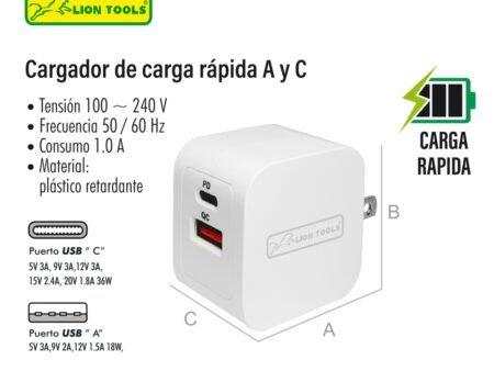 Cargador de carga rápida a y c