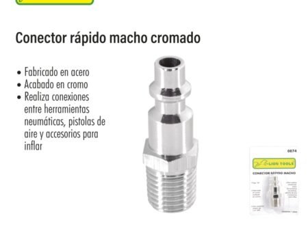 Conector rápido macho cromado
