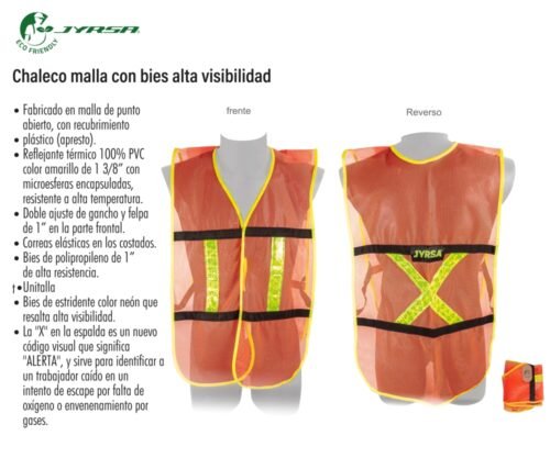 Chaleco malla con bies alta visibilidad