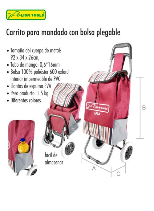 Carrito para mandado con bolsa plegable