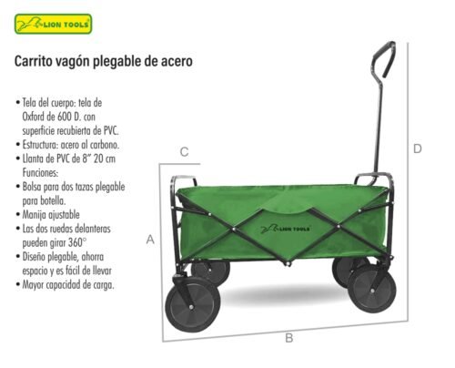 Carrito vagón plegable de acero