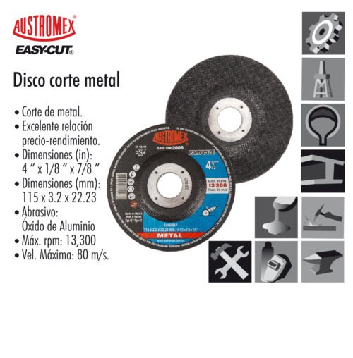 Disco corte metal