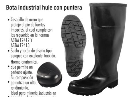 Bota industrial hule con puntera