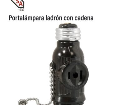 Portalámpara ladrón con cadena