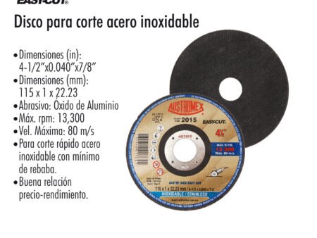 Disco para corte acero inoxidable