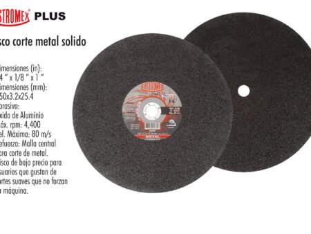 Disco corte metal solido