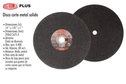 Disco corte metal solido