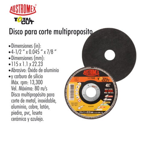 Disco para corte multriproposito