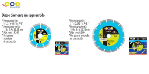 Disco diamante rin segmentado