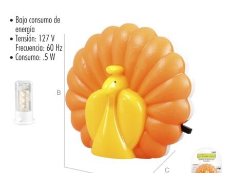 Lampara de noche led .5w pavo real
