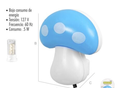 Lampara de noche led .5w hongo