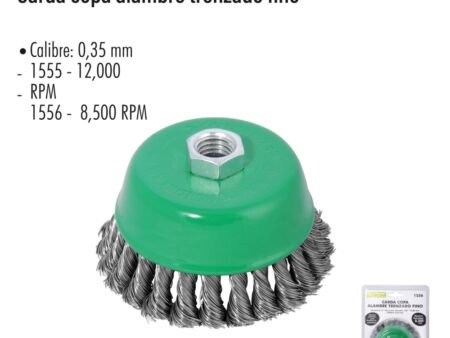 Carda copa alambre trenzado fino