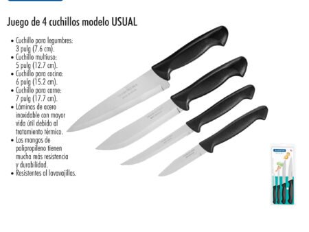Juego de 4 cuchillos modelo usual