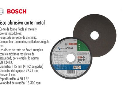 Disco abrasivo corte metal