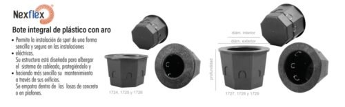 Bote integral de plástico con aro