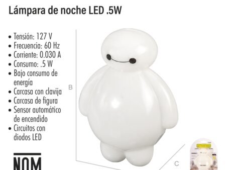 Lámpara de noche led .5w heroe blanco