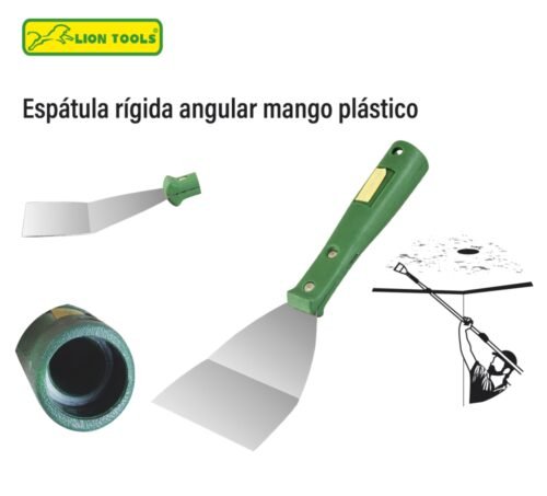 Espátula rigida angular mango plástico