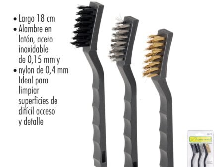 Cepillo alambre mini 3 piezas
