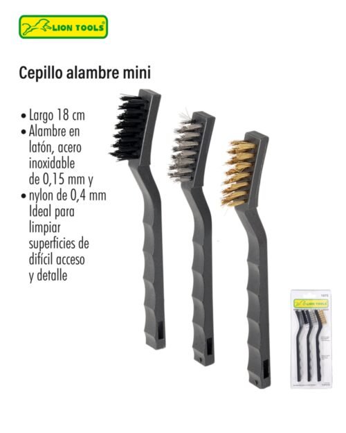 Cepillo alambre mini 3 piezas