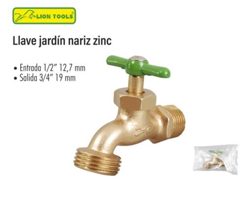 Llave jardin nariz zinc