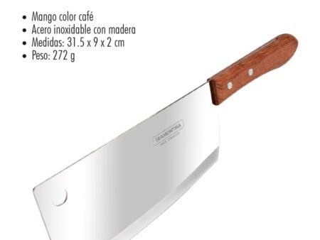 Cuchillo hachuela mango madera