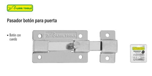 Pasador botón para puerta acero cromado