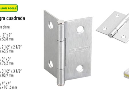 Bisagra cuadrada acero cromo mate