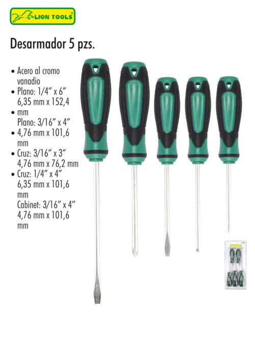 Desarmador 5 pzs