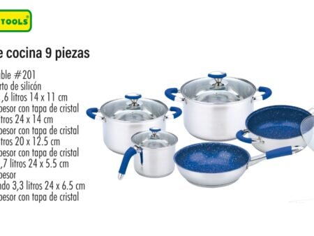 Bateria de cocina 9 piezas lion tools