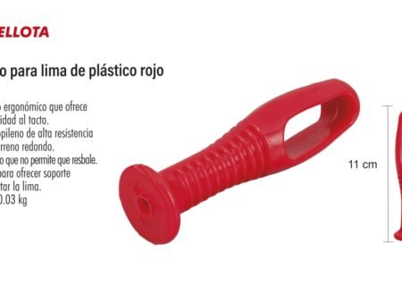 Mango para lima de plástico rojo
