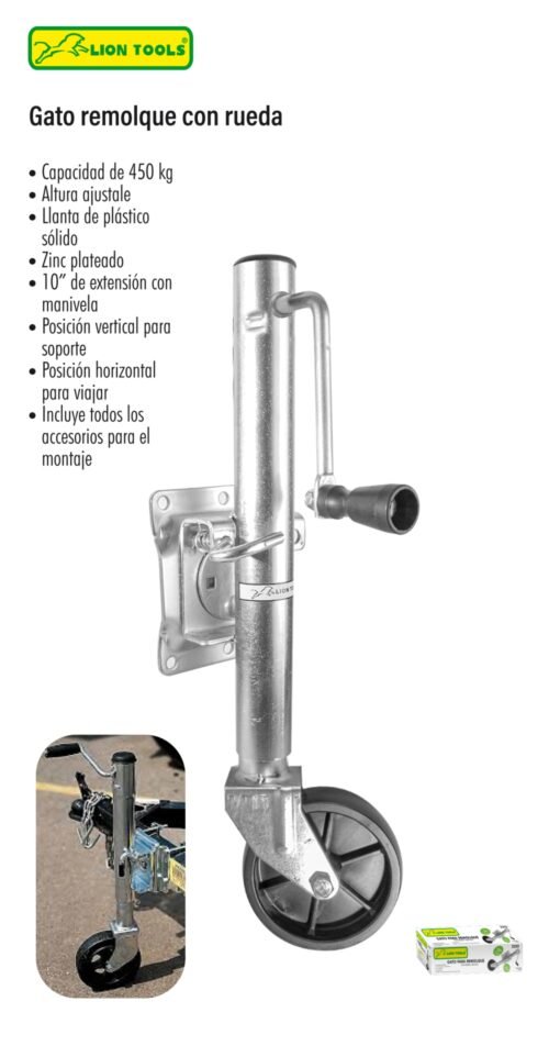 Gato remolque con rueda