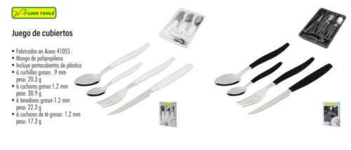 Juego de cubiertos lion tools