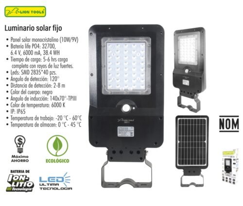 Luminario solar fijo