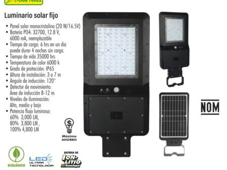 Luminario solar fijo