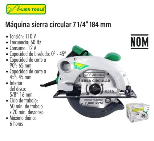 Máquina sierra circular 7 1/4" 184 mm