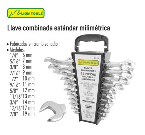 Llave combinada estándar milimétrica