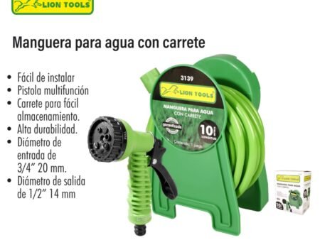 Manguera para agua con carrete