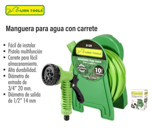 Manguera para agua con carrete