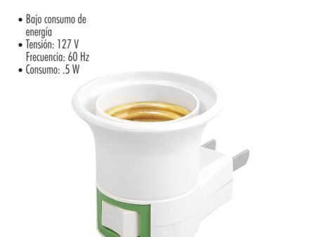 Portalámparas base e27 con clavija e interruptor