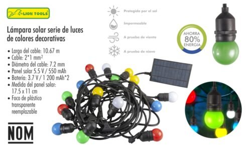 Lampara solar serie de luces de colores decorativas