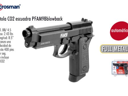 Pistola c02 escuadra pfam9bblowback