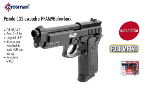 Pistola c02 escuadra pfam9bblowback